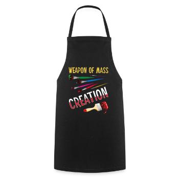 Weapons Of Mass Creation Funny Art Supply Artist P - Cooking Apron - black - Front - AI Model Male 185 dark (185cm)
