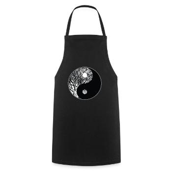 Ying Yang Méditation Relax Yoga Yogi - Tablier de cuisine - noir - Devant - AI Model Male 185 dark (185cm)