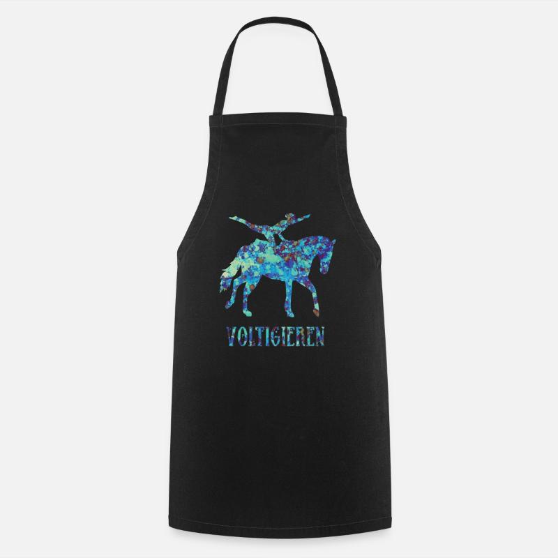 Voltigieren Pferdesport Volti Voltigier Geschenk - Kochschürze - Schwarz