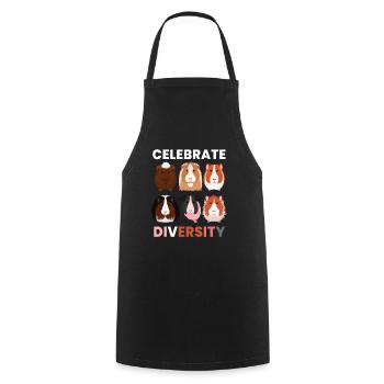 Celebrate Diversity Guinea Pig Sweet - Cooking Apron - black - Front - AI Model Male 185 dark (185cm)