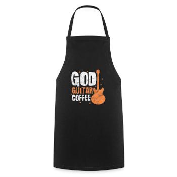 Gott Gitarre Kaffee - Kochschürze - Schwarz - Vorne - AI Model Male 185 dark (185cm)