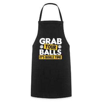 Boule Petanque Boccia Boules - Cooking Apron - black - Front - AI Model Male 185 dark (185cm)