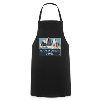 Tre Cime di Lavaredo Three Peaks Dolomiti South Tyrol - Cooking Apron - black - Front - AI Model Male 185 dark (185cm)