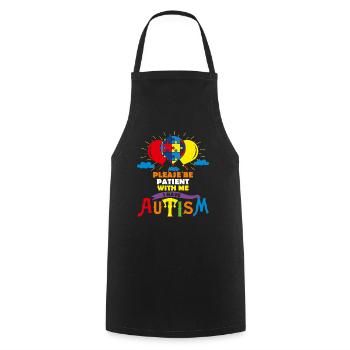 Cute Autism Balloons Please Be Patient With Me I H - Cooking Apron - black - Front - AI Model Male 185 dark (185cm)