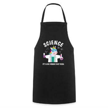 Funny Science Is Like Magic But Real Unicorn Lover - Cooking Apron - black - Front - AI Model Male 185 dark (185cm)