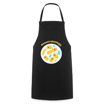 Meowcrobiology Microbiology Cat - Cooking Apron - black - Front - AI Model Male 185 dark (185cm)