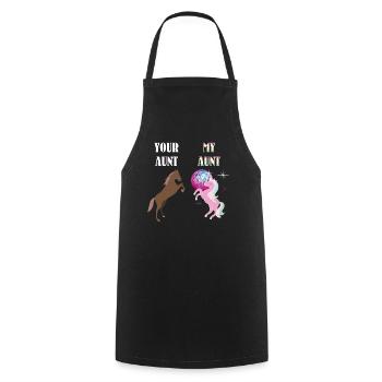 Your Aunt My Aunt Unicorn T-Shirt Funny Super Cute - Cooking Apron - black - Front - AI Model Male 185 dark (185cm)