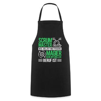 Docker Scrum Master Software Coding Geschenk - Kochschürze - Schwarz - Vorne - AI Model Male 185 dark (185cm)