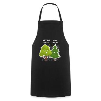 Are You Oakay? Yeah IM pine tree nature - Cooking Apron - black - Front - AI Model Male 185 dark (185cm)