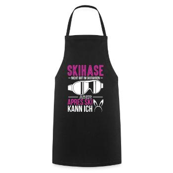 Apres Ski Skihase Wintersport Skihaserl Geschenk - Kochschürze - Schwarz - Vorne - AI Model Male 185 dark (185cm)