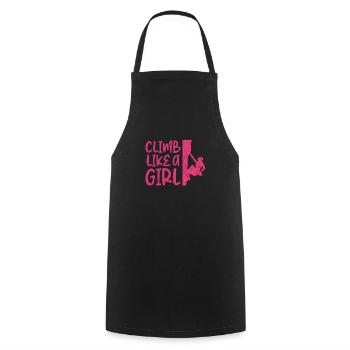 Climbing Girls Climber Mountaineering Gift - Cooking Apron - black - Front - AI Model Male 185 dark (185cm)