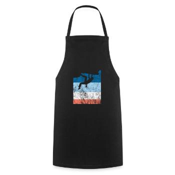 Cadeau d'alpinisme grimpeur d'escalade - Tablier de cuisine - noir - Devant - AI Model Male 185 dark (185cm)