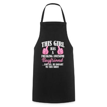 Freundin Liebes Paar Verhältnis GF Geschenk - Kochschürze - Schwarz - Vorne - AI Model Male 185 dark (185cm)
