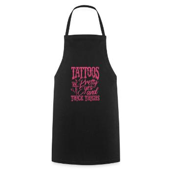 Tatouage tatouage tatouages cadeau de tatouage - Tablier de cuisine - noir - Devant - AI Model Male 185 dark (185cm)