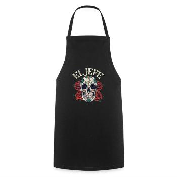 Dia De Los Muertos Chef - Cooking Apron - black - Front - AI Model Male 185 dark (185cm)
