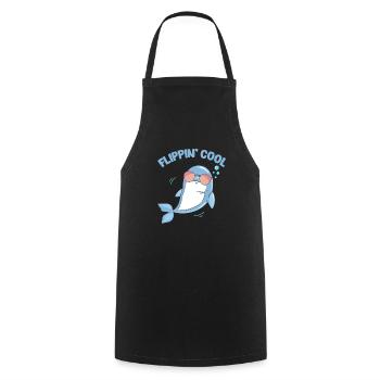 Dolphin - Cooking Apron - black - Front - AI Model Male 185 dark (185cm)