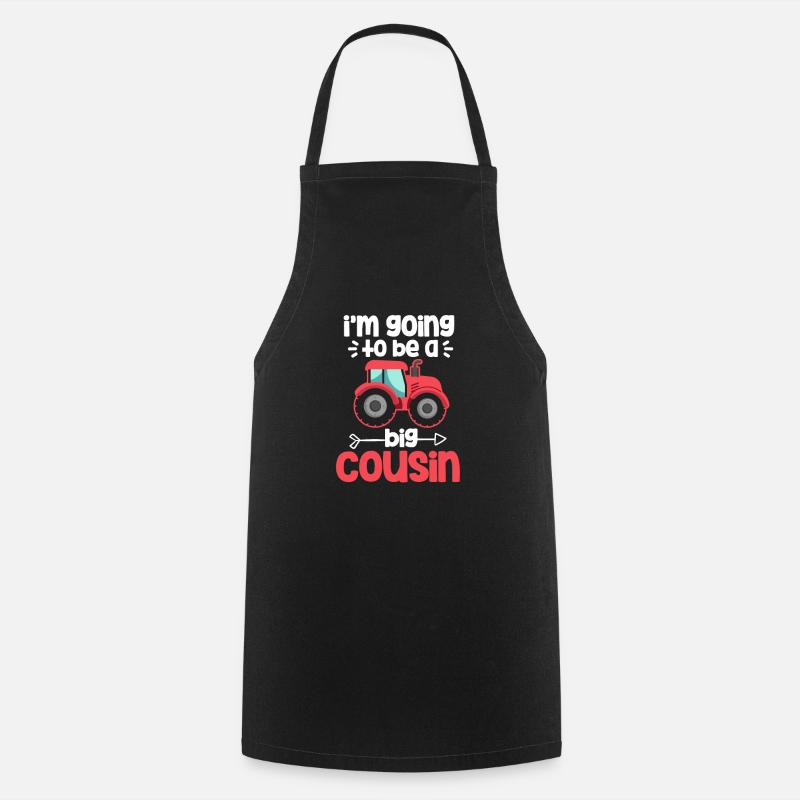 Schwangerschaft Großer Cousin Traktor Geschenk - Kochschürze - Schwarz