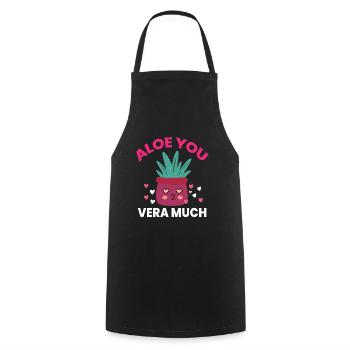 Aloe You Vera Much Aloe Vera Medicinal Plant - Cooking Apron - black - Front - AI Model Male 185 dark (185cm)