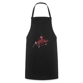 Fleurs de cerisier printemps été nature - Tablier de cuisine - noir - Devant - AI Model Male 185 dark (185cm)