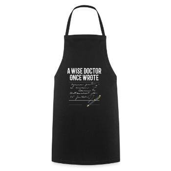 A Wise Doctor Once Wrote Doctor Funny - Cooking Apron - black - Front - AI Model Male 185 dark (185cm)