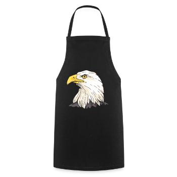 Aigle Fauconnier Chasse à tête blanche Fauconneur - Tablier de cuisine - noir - Devant - AI Model Male 185 dark (185cm)
