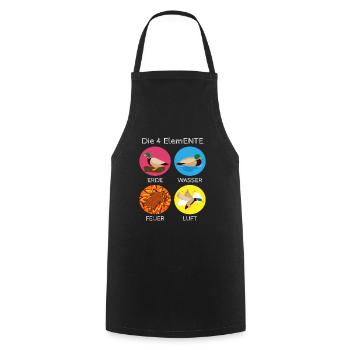 The 4 ElemENTE Ducks Duck Fire Water - Cooking Apron - black - Front - AI Model Male 185 dark (185cm)