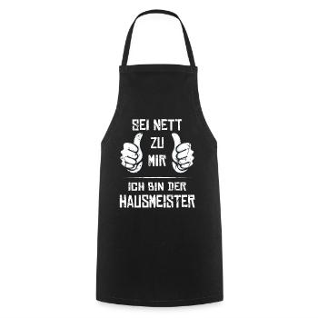Hausmeister Spruch Geschenk - Kochschürze - Schwarz - Vorne - AI Model Male 185 dark (185cm)