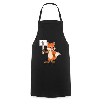 Drôle de forêt de renards Cadeau d'animal mignon - Tablier de cuisine - noir - Devant - AI Model Male 185 dark (185cm)