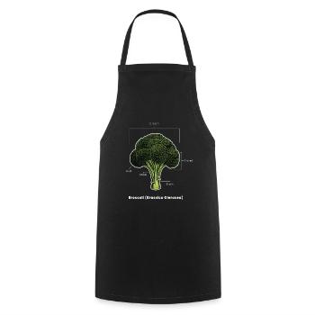 Broccoli Vegan Légumes végétaliens - Tablier de cuisine - noir - Devant - AI Model Male 185 dark (185cm)