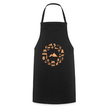 Égypte pyramide temple égyptien - Tablier de cuisine - noir - Devant - AI Model Male 185 dark (185cm)