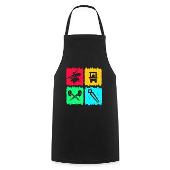 Blacksmith Anvil - Cooking Apron - black - Front - AI Model Male 185 dark (185cm)