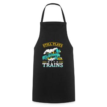 Still Plays With Trains Modeleisenbahn - Tablier de cuisine - noir - Devant - AI Model Male 185 dark (185cm)