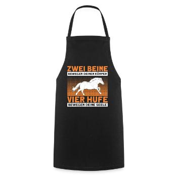 Reiten Reiter Haflinger Geschenk - Kochschürze - Schwarz - Vorne - AI Model Male 185 dark (185cm)