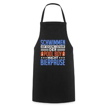 Schwimmen Poolboy Bademeister - Kochschürze - Schwarz - Vorne - AI Model Male 185 dark (185cm)