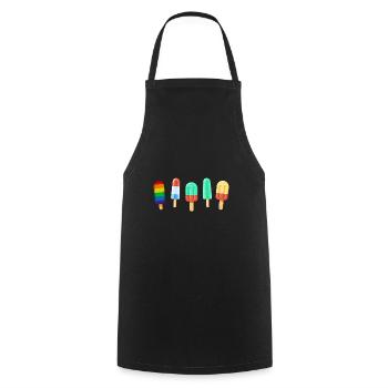 Gay Rainbow Ice Gay Pride Homosexuel - Cooking Apron - black - Front - AI Model Male 185 dark (185cm)