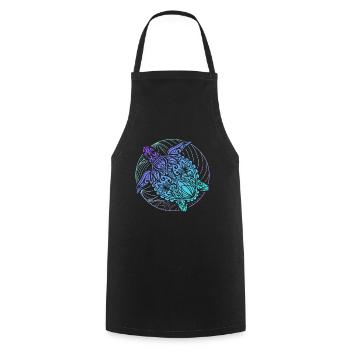 Turtles Mandala Diver Surfer - Cooking Apron - black - Front - AI Model Male 185 dark (185cm)