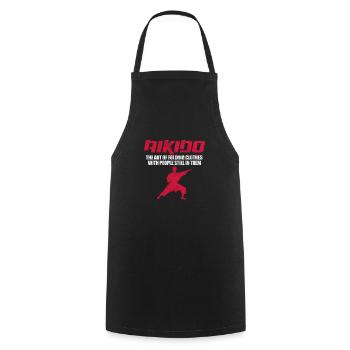aikido - Cooking Apron - black - Front - AI Model Male 185 dark (185cm)