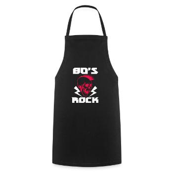 80s Rock - Cooking Apron - black - Front - AI Model Male 185 dark (185cm)