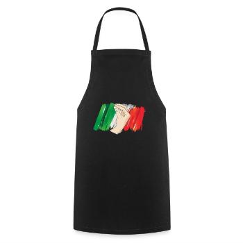 Italy Greeting Italian Italian - Cooking Apron - black - Front - AI Model Male 185 dark (185cm)