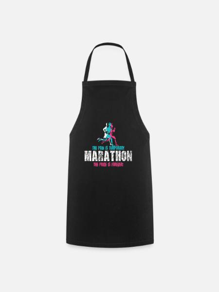 The Pain Is Temporary Marathon Runners - Cooking Apron - black
