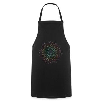 Psychedelic Rainbow Shine Sun - Cooking Apron - black - Front - AI Model Male 185 dark (185cm)