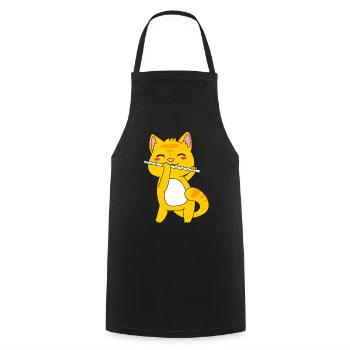 Flûte - Tablier de cuisine - noir - Devant - AI Model Male 185 dark (185cm)