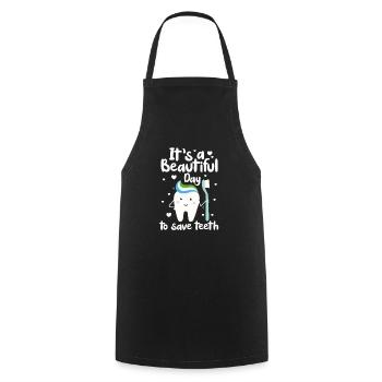 Dentiste Dentiste Dentiste Dentist Dents Cadeau - Tablier de cuisine - noir - Devant - AI Model Male 185 dark (185cm)