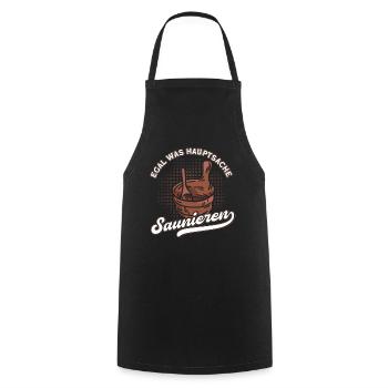 Saunameister Sauna Sauna Aufguss Geschenk - Kochschürze - Schwarz - Vorne - AI Model Male 185 dark (185cm)