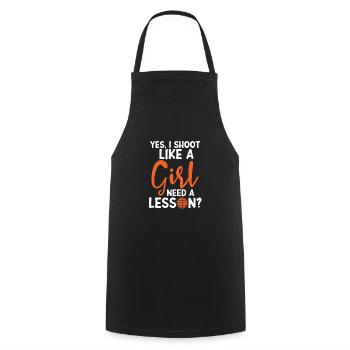 Basket-ball fille fille cadeau - Tablier de cuisine - noir - Devant - AI Model Male 185 dark (185cm)