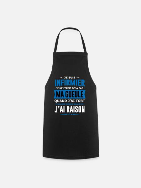 Infirmier je ne ferme pas ma gueule homme humour - Tablier de cuisine - noir