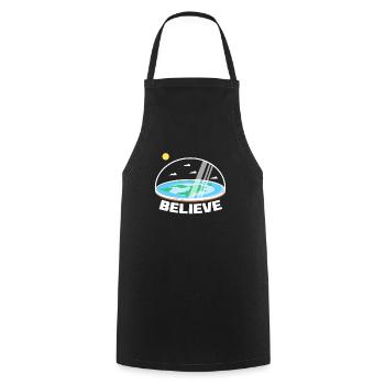 Flat Earth Flat Earth Conspiracy Gift - Cooking Apron - black - Front - AI Model Male 185 dark (185cm)