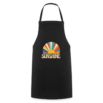 Hippie Peace 60s 70s Flower Power Gift - Cooking Apron - black - Front - AI Model Male 185 dark (185cm)