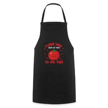 Tomate - Kochschürze - Schwarz - Vorne - AI Model Male 185 dark (185cm)