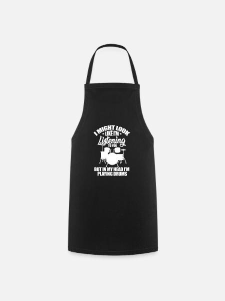 Batterie batteur musiciens band cadeau - Tablier de cuisine - noir